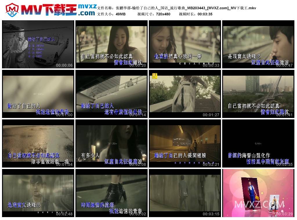 张鹏华邵-输给了自己的人_国语_流行歌曲_MB203443